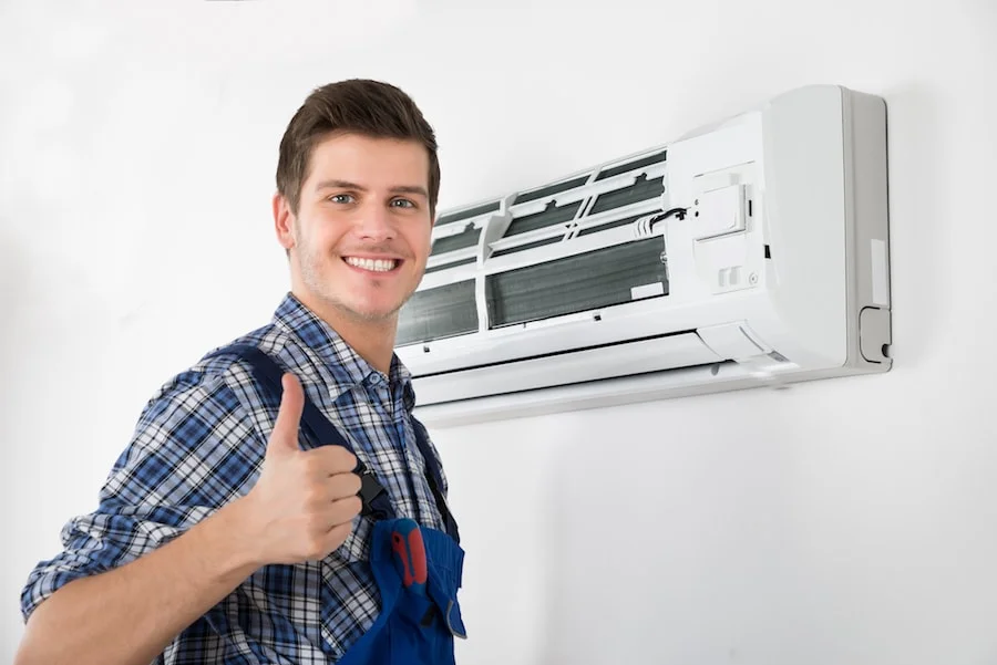 HVAC technician providing excellent customer service